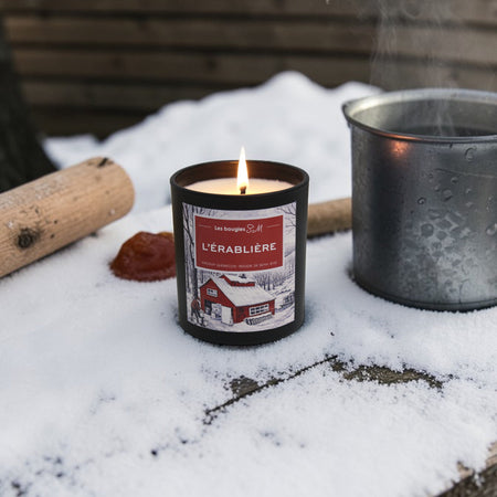 bougie , maple syrup , chandelle, érabliere , 8 oz, sucrées , réconfortante, 