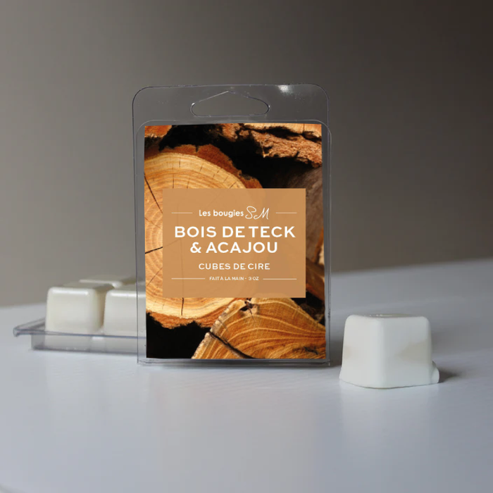 Cubes de cire Bois de Teck & Acajou – Boisés & élégants